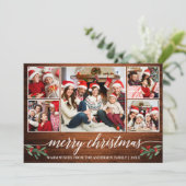 Moderne Kalligraphie Holz 5 Foto Weihnachten (Stehend Vorderseite)