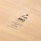 Moderne Kalligraphie i do Grillen Brautparty Acryleinladungen (Ablage )