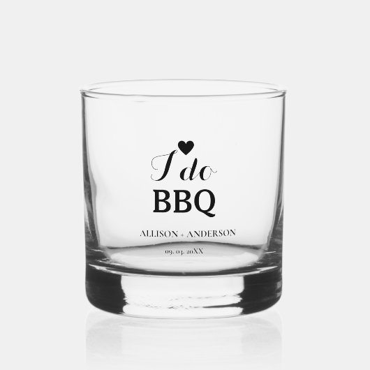 Moderne Kalligraphie i do Grillen Brautparty Whiskyglas (Vorderseite)