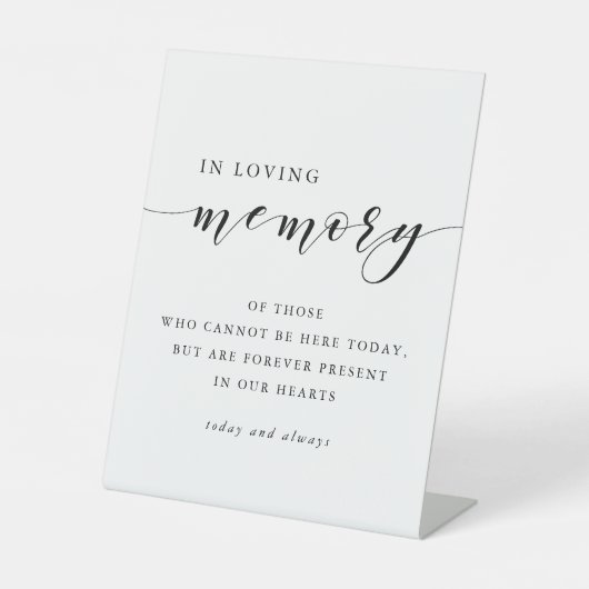 Moderne Kalligraphie im Hochzeitstil der Erinnerun Sockelschild (Vorderseite)