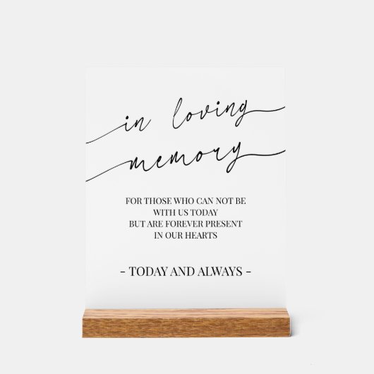 Moderne Kalligraphie im Zeichen des Gedächtnisses Acrylschild (Vorderseite)