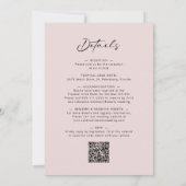 Moderne Kalligraphie in einer rosa-blütigen Hochze Einladung (Rückseite)