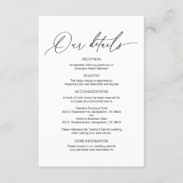 Moderne Kalligraphie, Informationen zu Hochzeiten  Begleitkarte