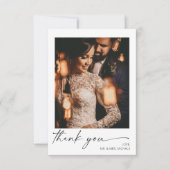 Moderne Kalligraphie Instant Foto Danke Karte (Vorderseite)
