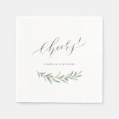 Moderne Kalligraphie jubelt rustikale Hochzeit Serviette (Vorderseite)