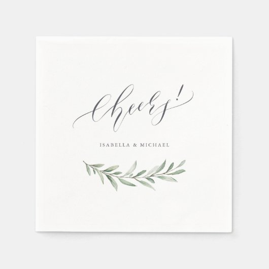 Moderne Kalligraphie jubelt rustikale Hochzeit Serviette (Vorderseite)