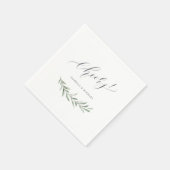 Moderne Kalligraphie jubelt rustikale Hochzeit Serviette (Ecke)