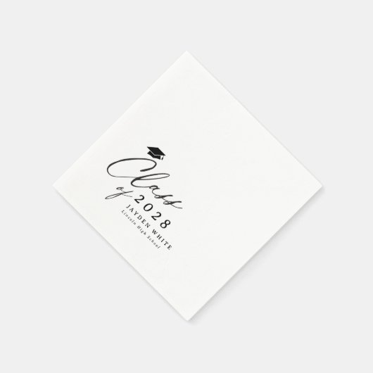 Moderne Kalligraphie-Klasse des Abschlusses 2025 Serviette (Ecke)