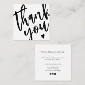 Moderne Kalligraphie Kleines Unternehmen Danke Kar Mitteilungskarte (Vorne/Hinten)