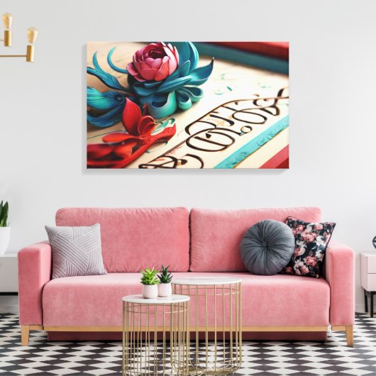 Moderne Kalligraphie Leinwanddruck (Insitu (Wohnzimmer))