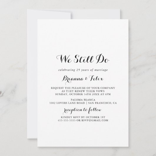 Moderne Kalligraphie machen wir noch immer eine Ne Einladung (Vorderseite)