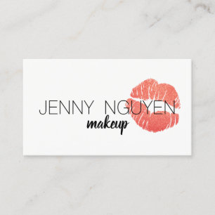 moderne Kalligraphie-Make-up-Artist-Lippen Rosa-Gl Visitenkarte