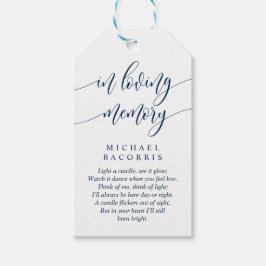 Moderne Kalligraphie, Marineblau, Bestattungskerze Geschenkanhänger