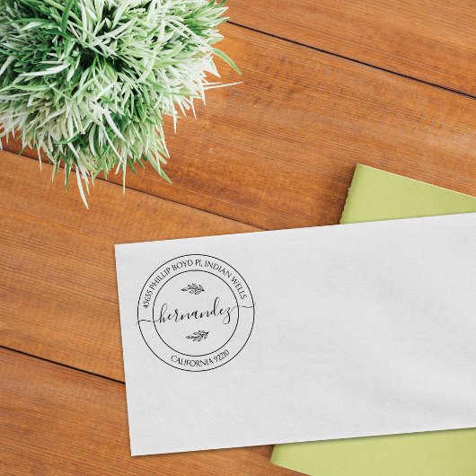 Moderne Kalligraphie, maßgeschneiderte Rücksendead Gummistempel