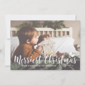 Moderne Kalligraphie Merriest Weihnachts-Foto Feiertagskarte (Vorderseite)