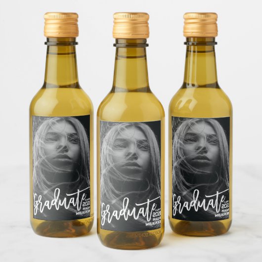 Moderne Kalligraphie Minimal Vollständiges Foto Gr Weinetikett (Flaschen)