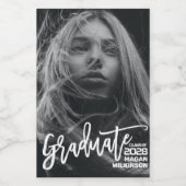 Moderne Kalligraphie Minimal Vollständiges Foto Gr Weinetikett (Einzelnes Label)