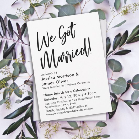 Moderne Kalligraphie Minimalistisch Wir Got Verhei Einladung