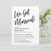 Moderne Kalligraphie Minimalistisch Wir Got Verhei Einladung (Stehend Vorderseite)