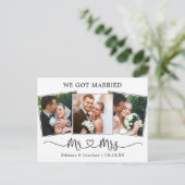 Moderne Kalligraphie Mr. Heart Wir haben Verheirat Postkarte (Stehend Vorderseite)