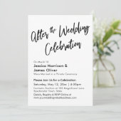 Moderne Kalligraphie nach der Hochzeitsfeier Einladung (Stehend Vorderseite)
