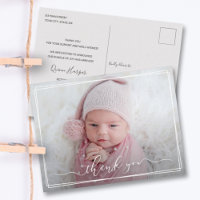 Moderne Kalligraphie New Baby Danke Foto Birth