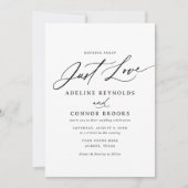 Moderne Kalligraphie Nichts Extravagant nur Liebe Einladung (Vorderseite)