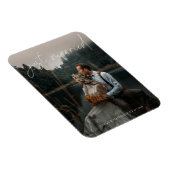 Moderne Kalligraphie nur verheiratetes Foto Elopti Magnet (Rechte Seite)