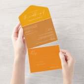 Moderne Kalligraphie Ochre Yellow Gold Hochzeit Al All In One Einladung (Abreißen)