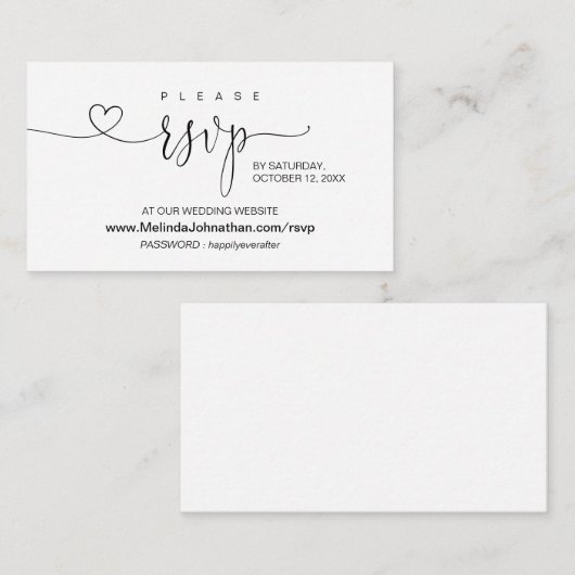 Moderne Kalligraphie Online-UAWG auf der Website W Begleitkarte (Vorne/Hinten)