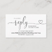 Moderne Kalligraphie Online Wedding Website UAWG Begleitkarte (Vorderseite)