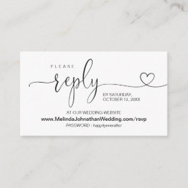 Moderne Kalligraphie Online Wedding Website UAWG Begleitkarte