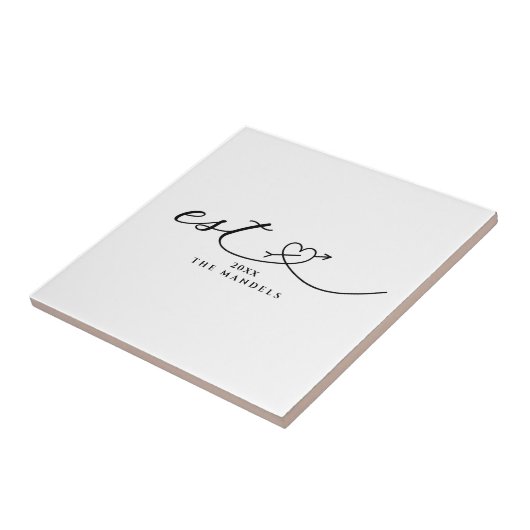 Moderne Kalligraphie Personalisiert Fliese (Seite)