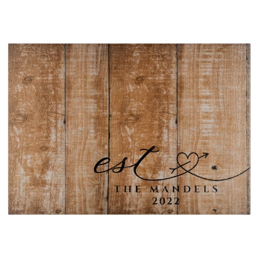 Moderne Kalligraphie Personalisiert Schneidebrett (Vorderseite)