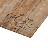 Moderne Kalligraphie Personalisiert Schneidebrett (Ecke)