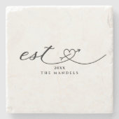 Moderne Kalligraphie Personalisiert Steinuntersetzer (Vorderseite)