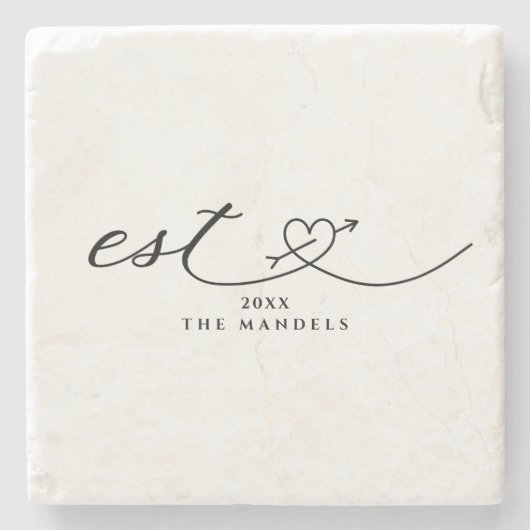 Moderne Kalligraphie Personalisiert Steinuntersetzer (Vorderseite)