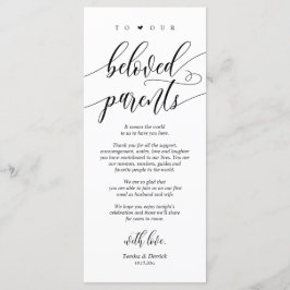 Moderne Kalligraphie, Place Setting Dankeschön Kar Programm