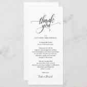 Moderne Kalligraphie, Place Setting Vielen Dank Programm (Vorne/Hinten)