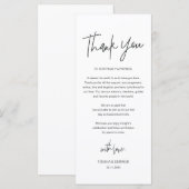 Moderne Kalligraphie Platz Einstellung Danke Karte (Vorne/Hinten)