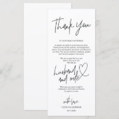 Moderne Kalligraphie Platz Einstellung Danke Karte (Vorne/Hinten)