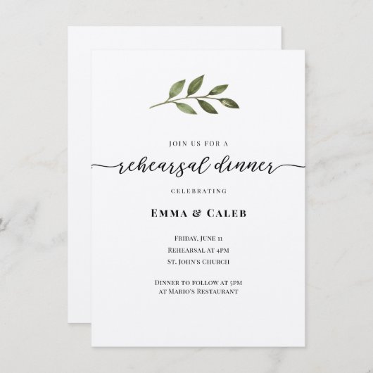 Moderne Kalligraphie Probe Einladung (Vorne/Hinten)