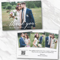 Moderne Kalligraphie QR Code 4 Fotos Hochzeit