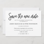 Moderne Kalligraphie Rettete die neue Datumsanzeig Einladung (Vorderseite)