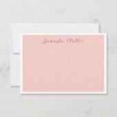 Moderne Kalligraphie Rosa Stilvorlage Mitteilungskarte (Vorderseite)