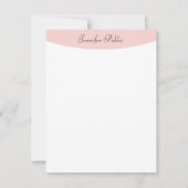 Moderne Kalligraphie Rosa Weiß Elegant Trendy Mitteilungskarte (Rückseite)