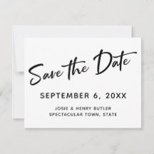 Moderne Kalligraphie Save the Date Gold gestreift 