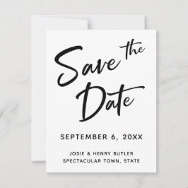 Moderne Kalligraphie Save the Date Goldstreifen zu