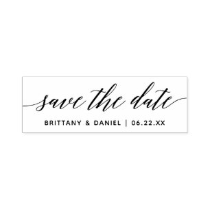 Moderne Kalligraphie Save the Date Permastempel