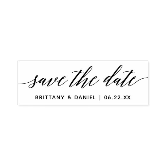 Moderne Kalligraphie Save the Date Permastempel (Design)
